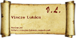 Vincze Lukács névjegykártya
