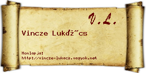 Vincze Lukács névjegykártya
